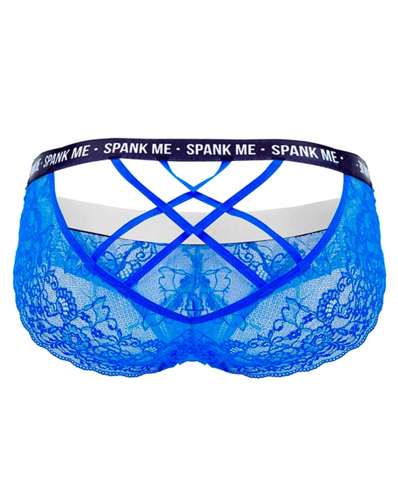 Clothing_Candyman_Mens Underwear Candyman 99615x Spank Me Lace Briefs Dark Blue