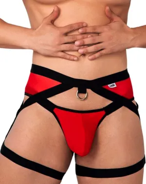 Clothing_Candyman_Mens Underwear Candyman 99623 Sexy Garter Jockstrap Red