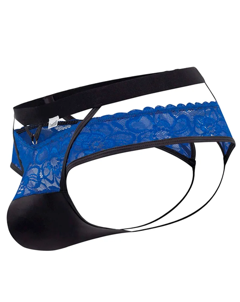 Clothing_Candyman_Mens Underwear Candyman 99627 Lace Jockstrap Blue