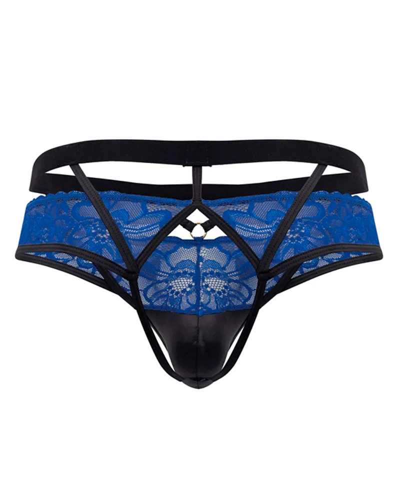Clothing_Candyman_Mens Underwear Candyman 99627 Lace Jockstrap Blue