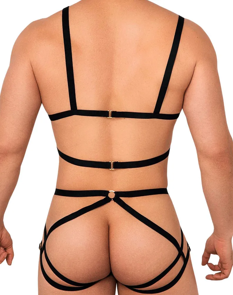 Clothing_Candyman_Mens Underwear Candyman 99635 Strappy Harness Set Black