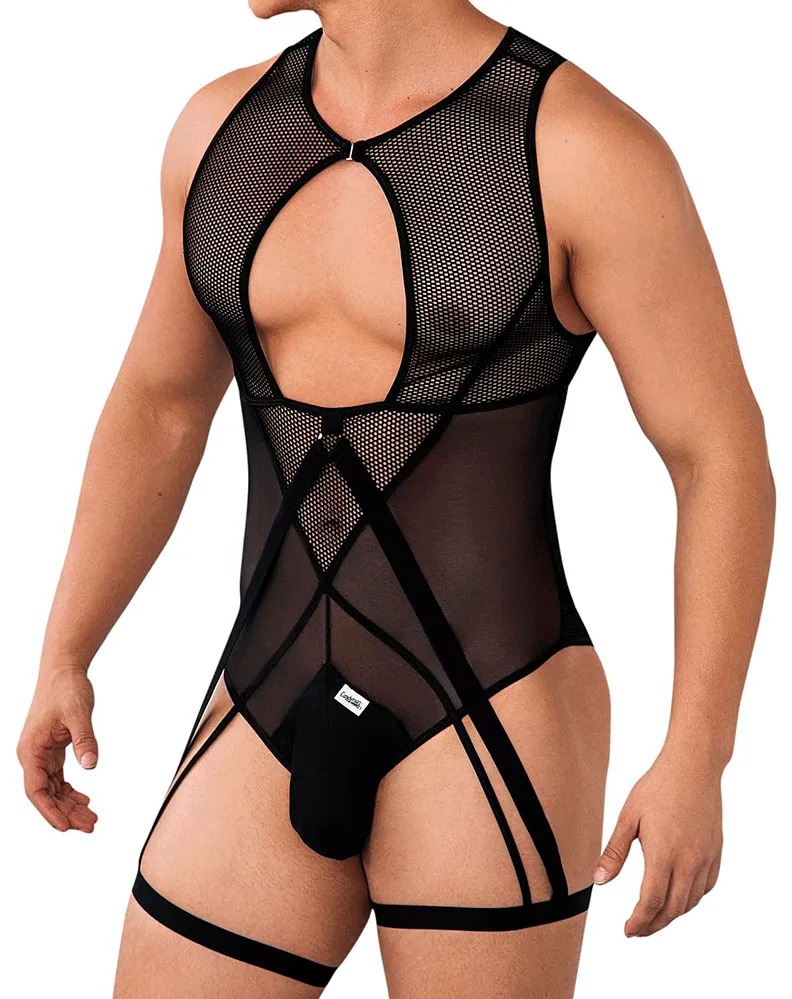 Clothing_Candyman_Mens Underwear Candyman 99650 Mesh Bodysuit Black