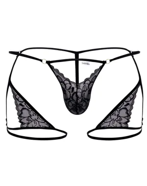 Clothing_Candyman_Mens Underwear Candyman 99678 Garter Thongs Black