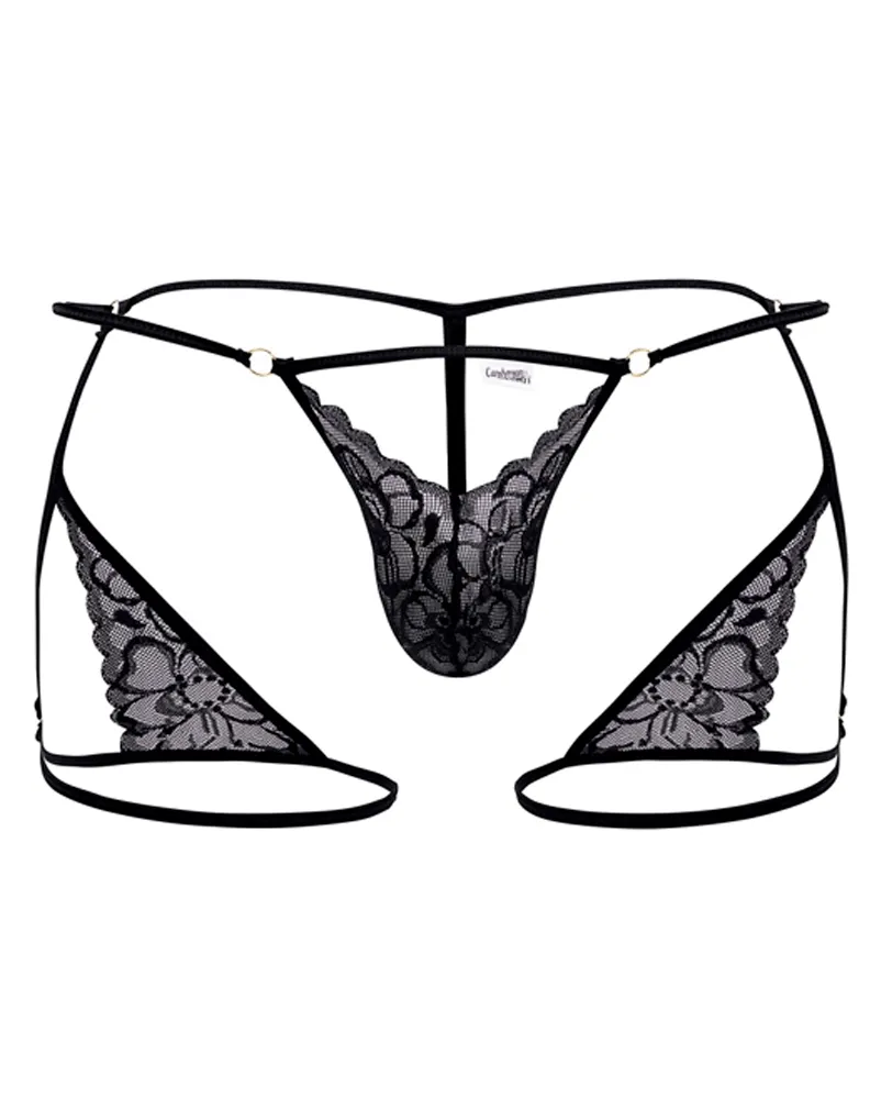 Clothing_Candyman_Mens Underwear Candyman 99678 Garter Thongs Black