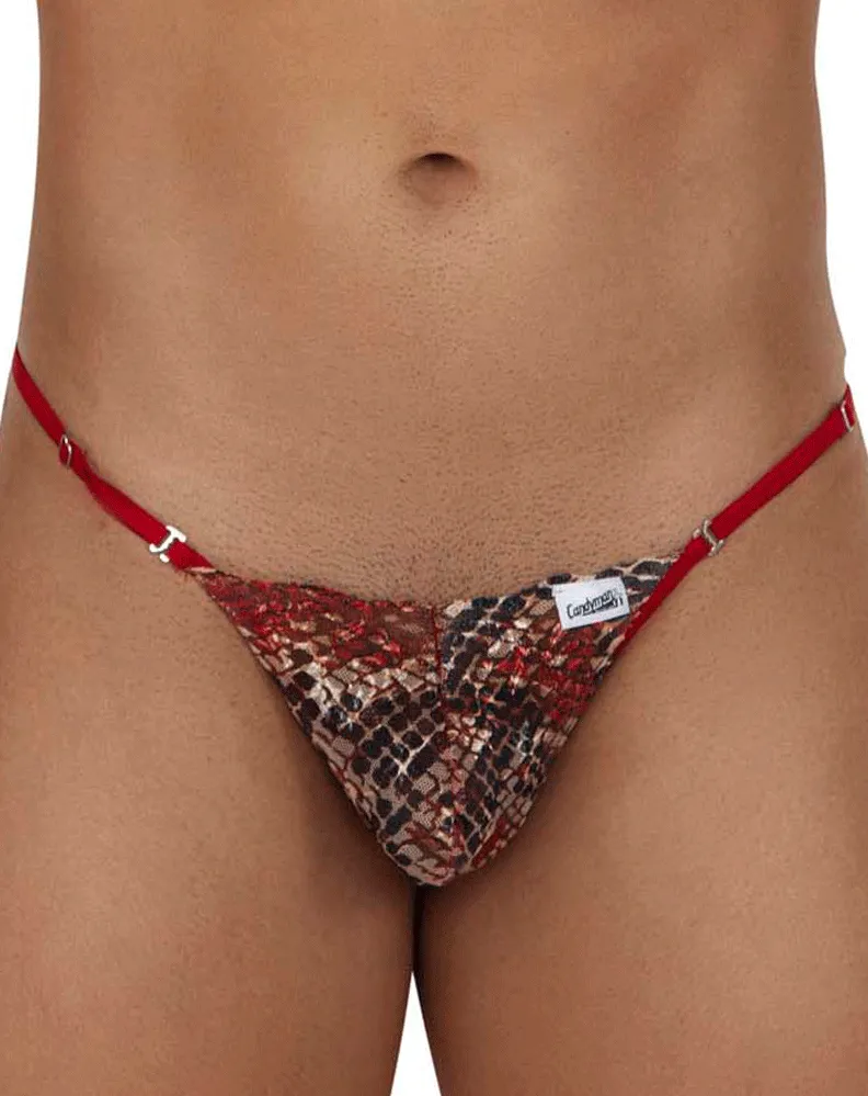 Clothing_Candyman_Mens Underwear Candyman 99685 Lace Thongs Red-print