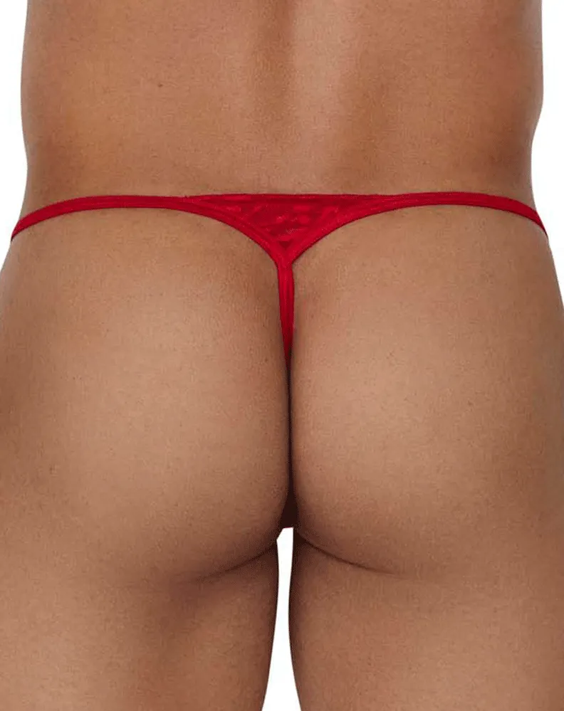 Clothing_Candyman_Mens Underwear Candyman 99685 Lace Thongs Red