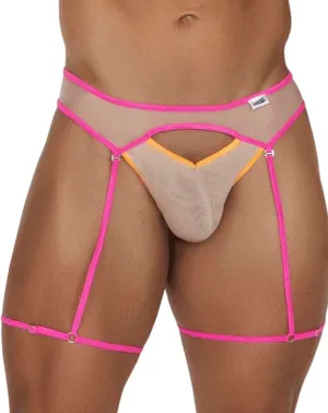 Clothing_Candyman_Mens Underwear Candyman 99687 Garter Jock Two Piece Set Beige-neon