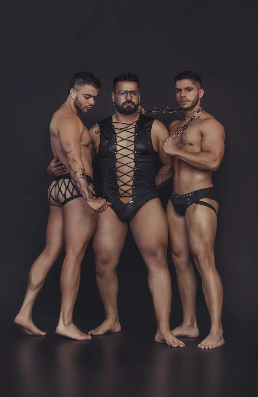 Clothing_Candyman_Mens Underwear CandyMan 99691 Cage Trunks Color Black