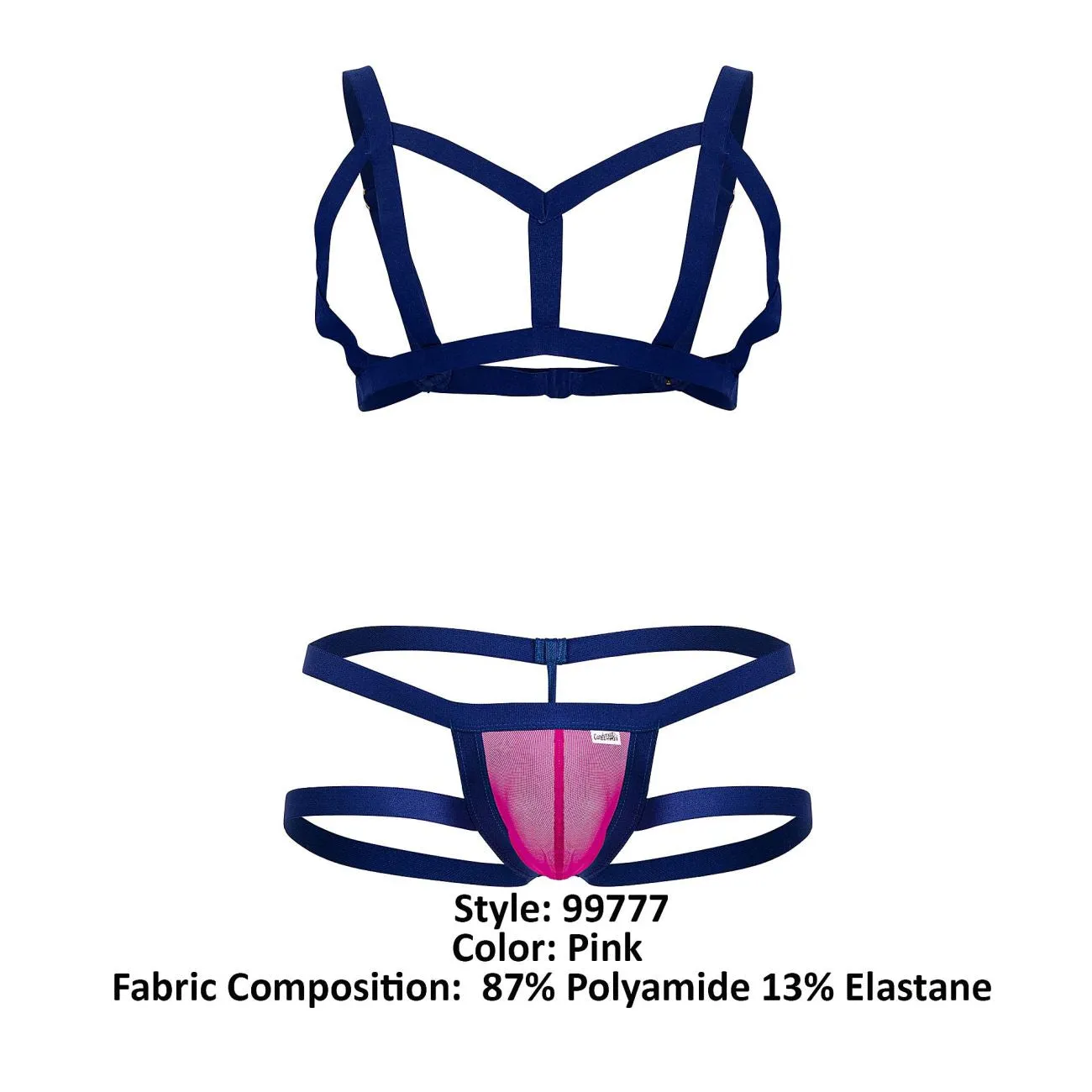 Clothing_Candyman_Mens Underwear CandyMan 99777 Two Piece Outfit Color Pink