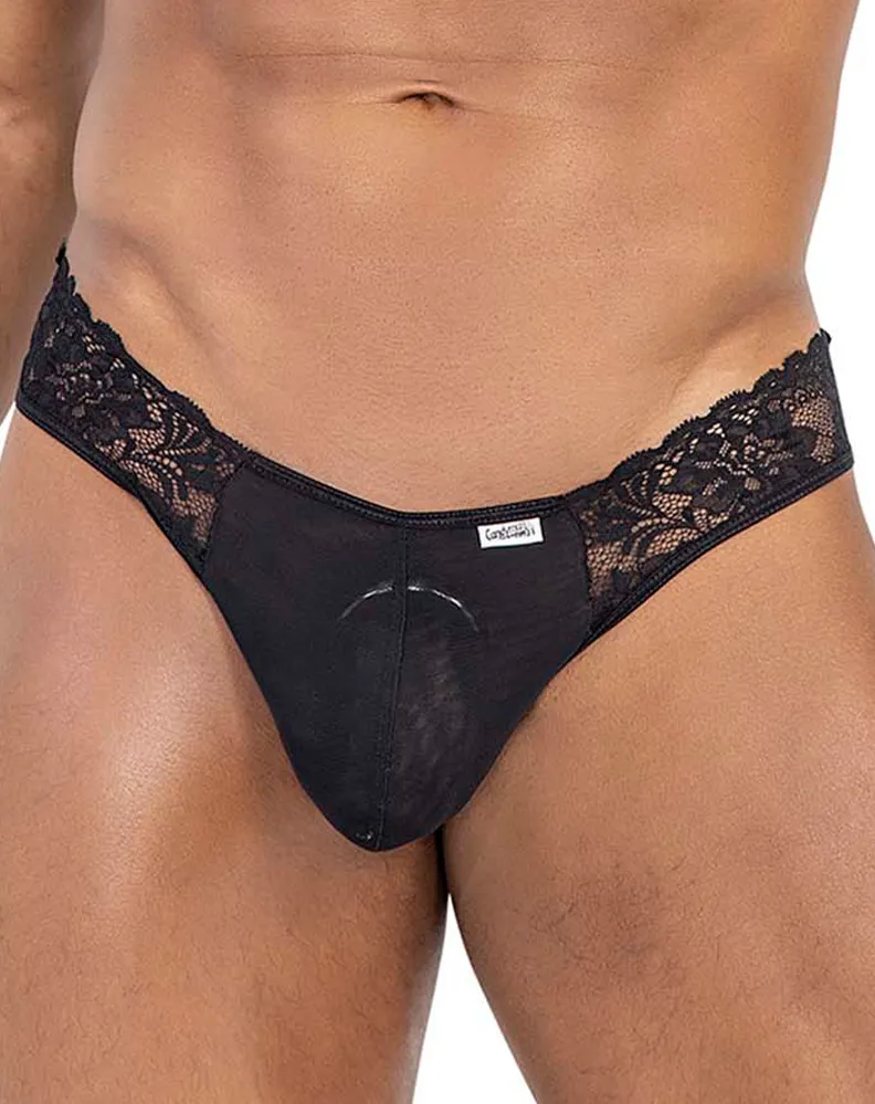 Clothing_Candyman_Mens Underwear Candyman 99784 Lace Thongs Black
