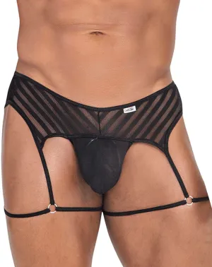 Clothing_Candyman_Mens Underwear Candyman 99792 Mesh Garter Thongs Black