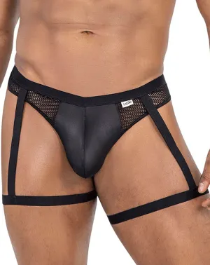 Clothing_Candyman_Mens Underwear Candyman 99798 Garter Mesh Thongs Black