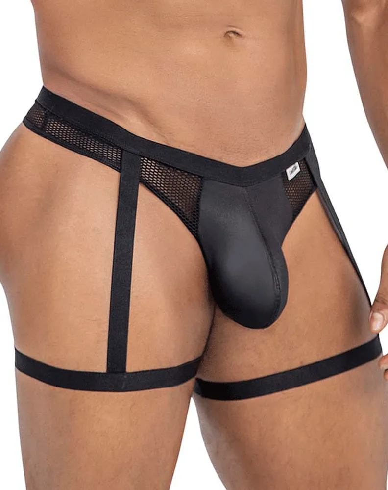 Clothing_Candyman_Mens Underwear Candyman 99798 Garter Mesh Thongs Black