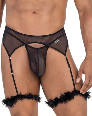 Clothing_Candyman_Mens Underwear Candyman 99806 Mesh Garter Outfit Black