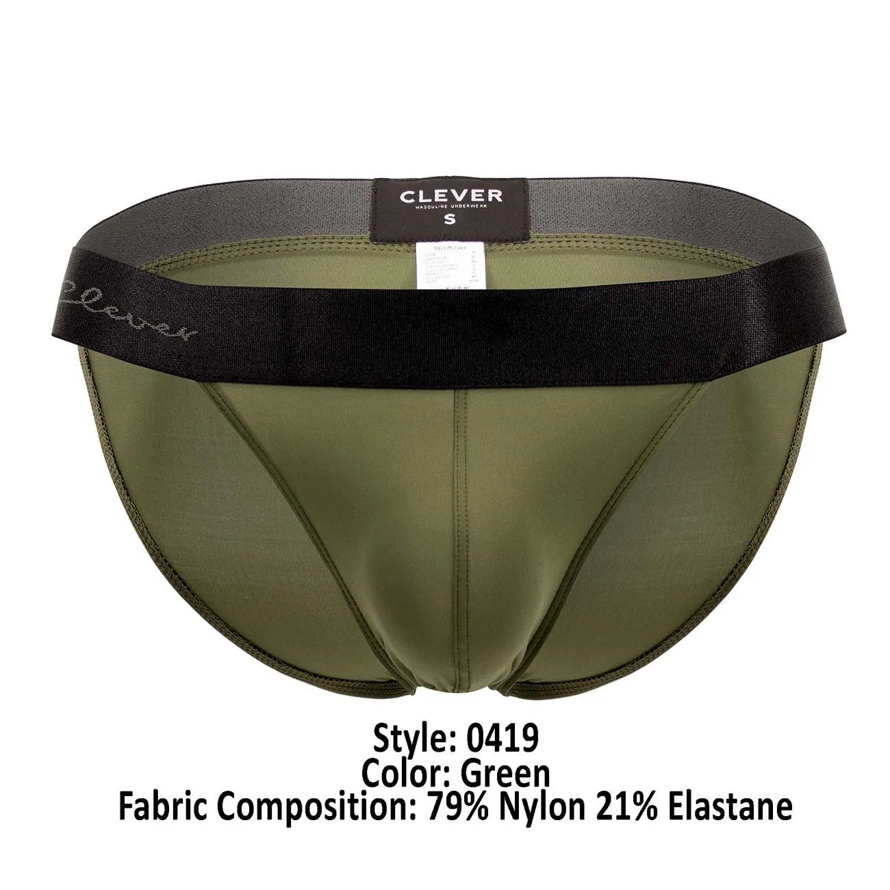 Clothing_Clever_Mens Underwear Clever 0419 Inside Bikini Color Green