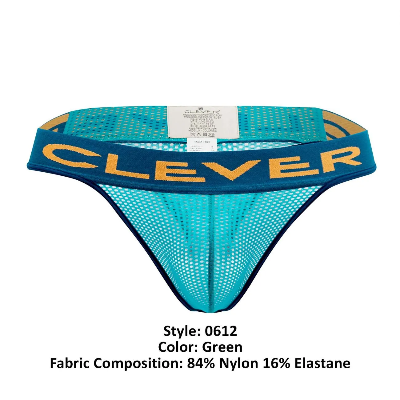 Clothing_Clever_Mens Underwear Clever 0612-1 Domain Thongs Color Green