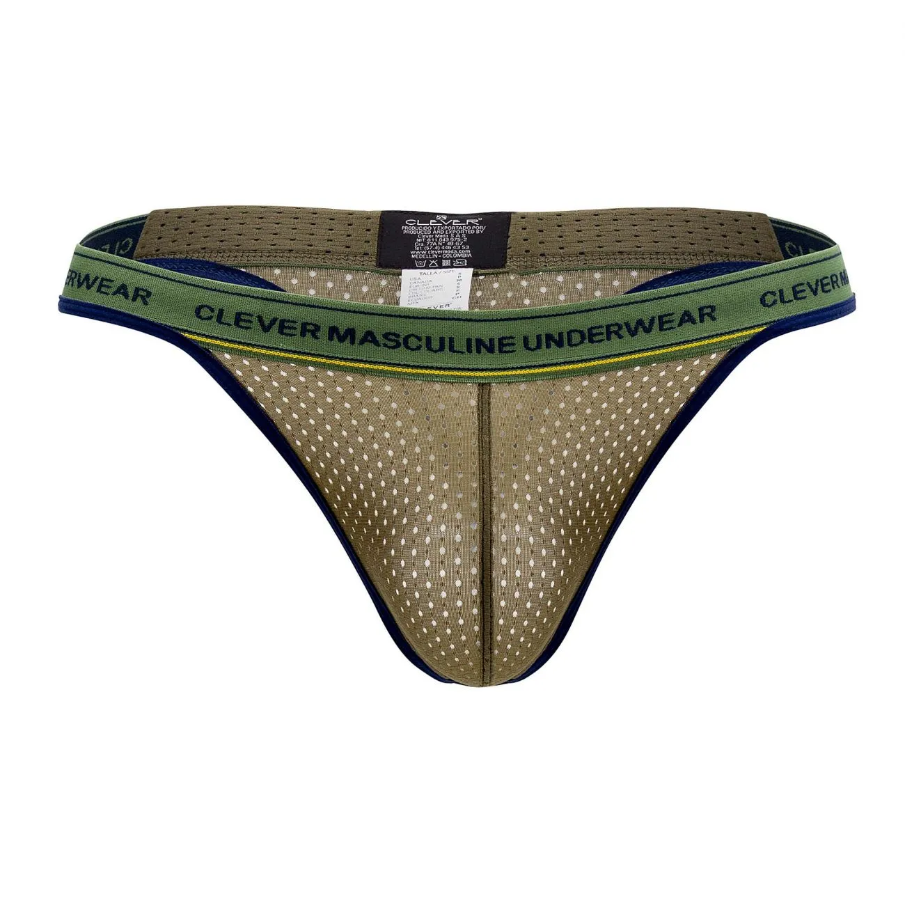Clothing_Clever_Mens Underwear Clever 0927 Premium Thongs Color Green