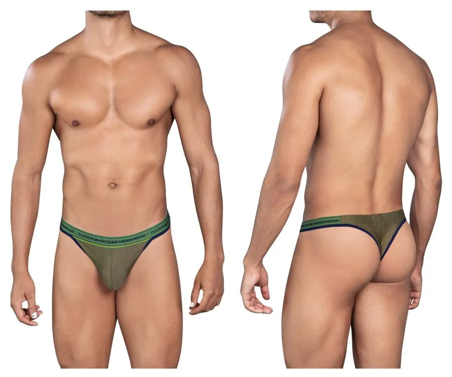 Clothing_Clever_Mens Underwear Clever 0927 Premium Thongs Color Green