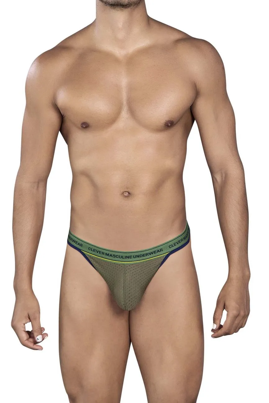 Clothing_Clever_Mens Underwear Clever 0927 Premium Thongs Color Green