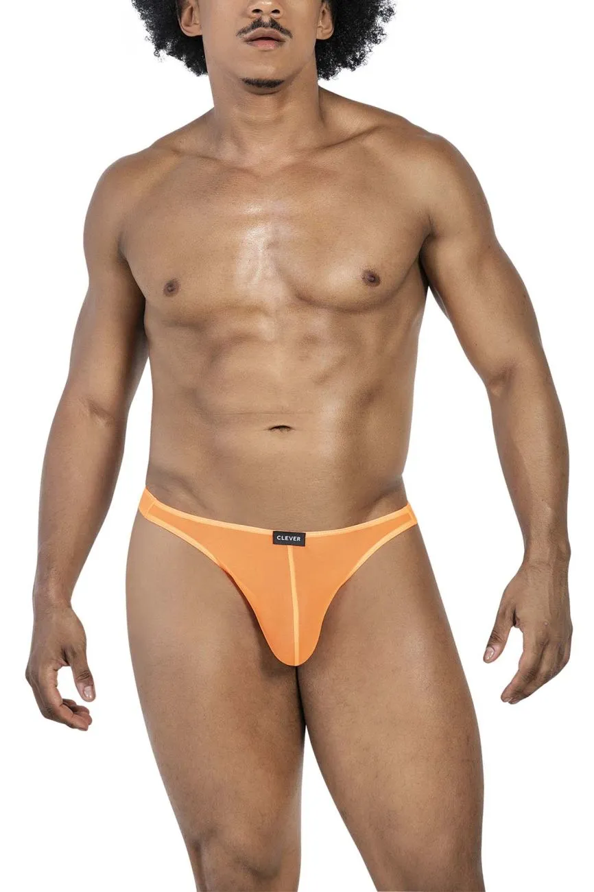 Clothing_Clever_Mens Underwear Clever 100008 3PK Autralian Latin Thongs Color Black-Orange-Black