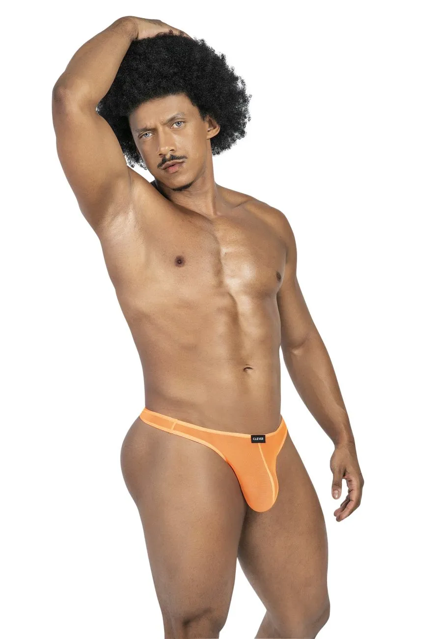 Clothing_Clever_Mens Underwear Clever 100008 3PK Autralian Latin Thongs Color Black-Orange-Black