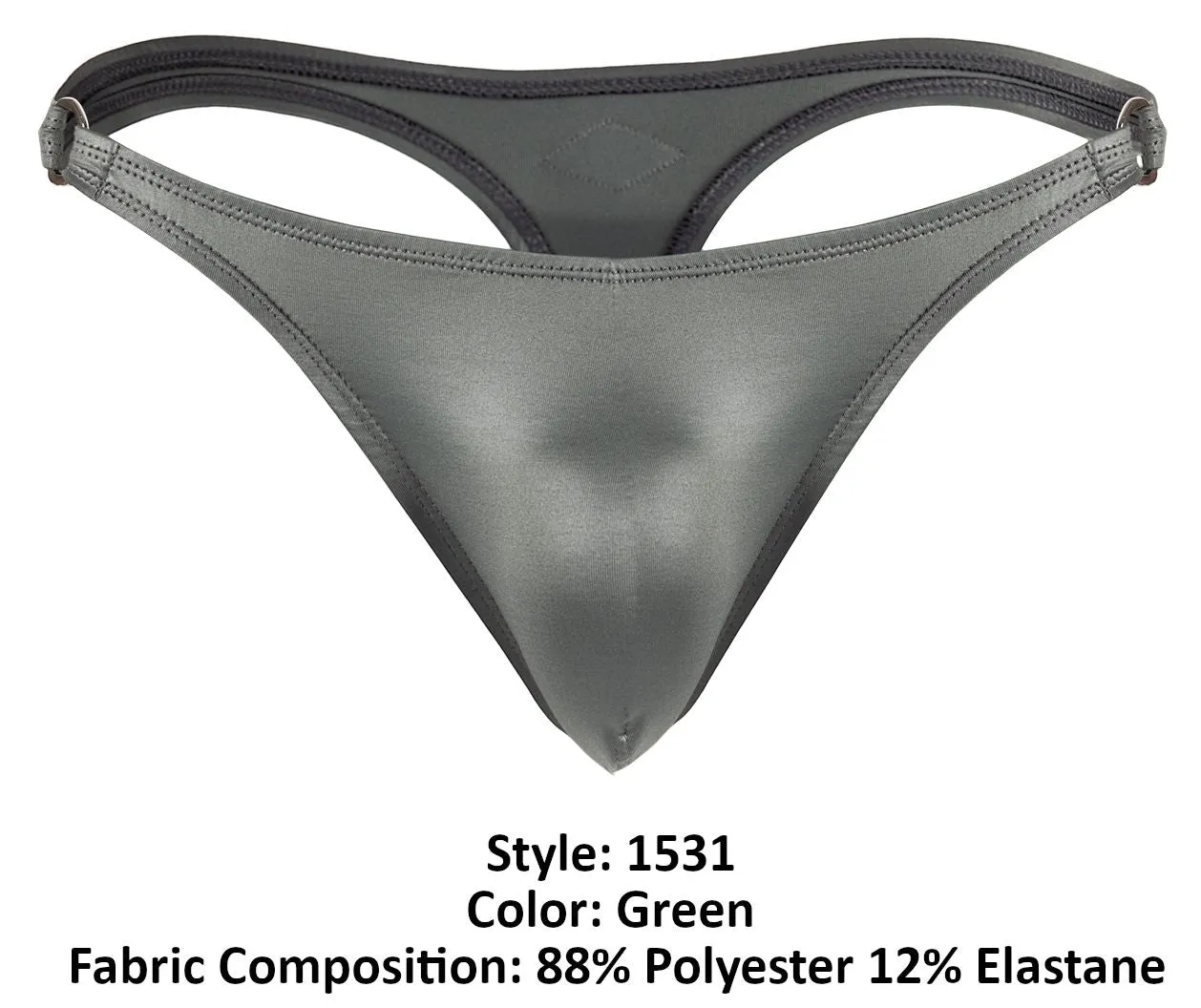 Clothing_Clever_Mens Underwear Clever 1531 Glacier Thongs Color Green