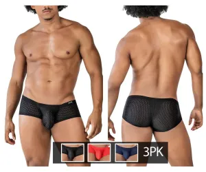 Clothing_Clever_Mens Underwear Clever 229947 3PK Autralian Latin Trunks Color Black-Red-Blue