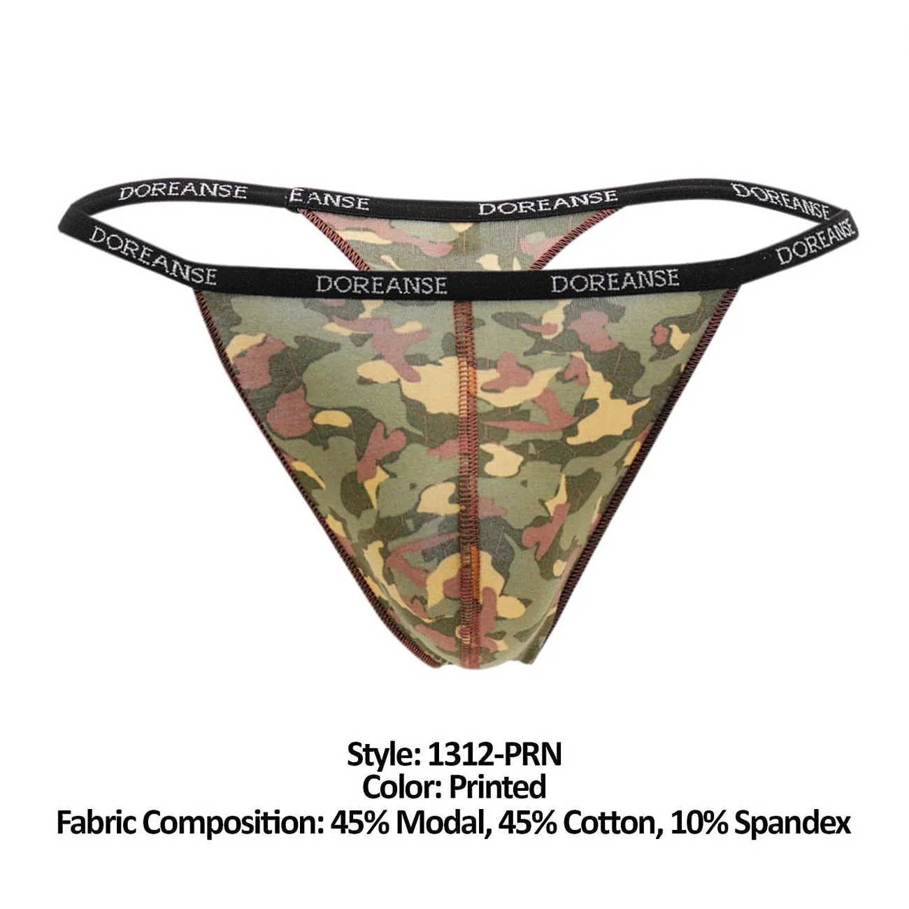Clothing_Doreanse_Mens Underwear Doreanse 1312-PRN Camouflage Thong Color Printed
