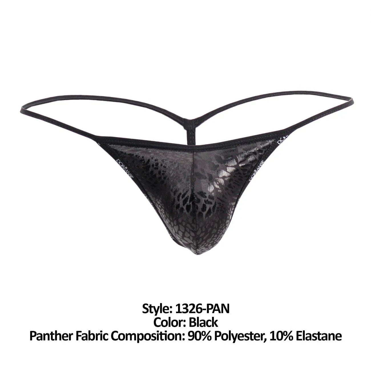 Clothing_Doreanse_Mens Underwear Doreanse 1326-PAN Flashy G-String Color Black Panther