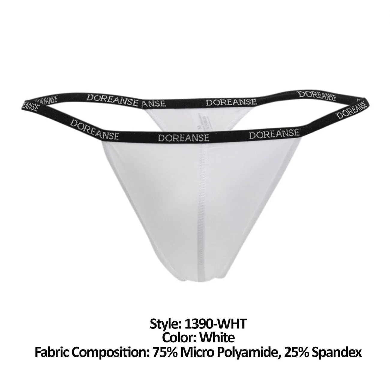 Clothing_Doreanse_Mens Underwear Doreanse 1390-WHT Aire Thong Color White