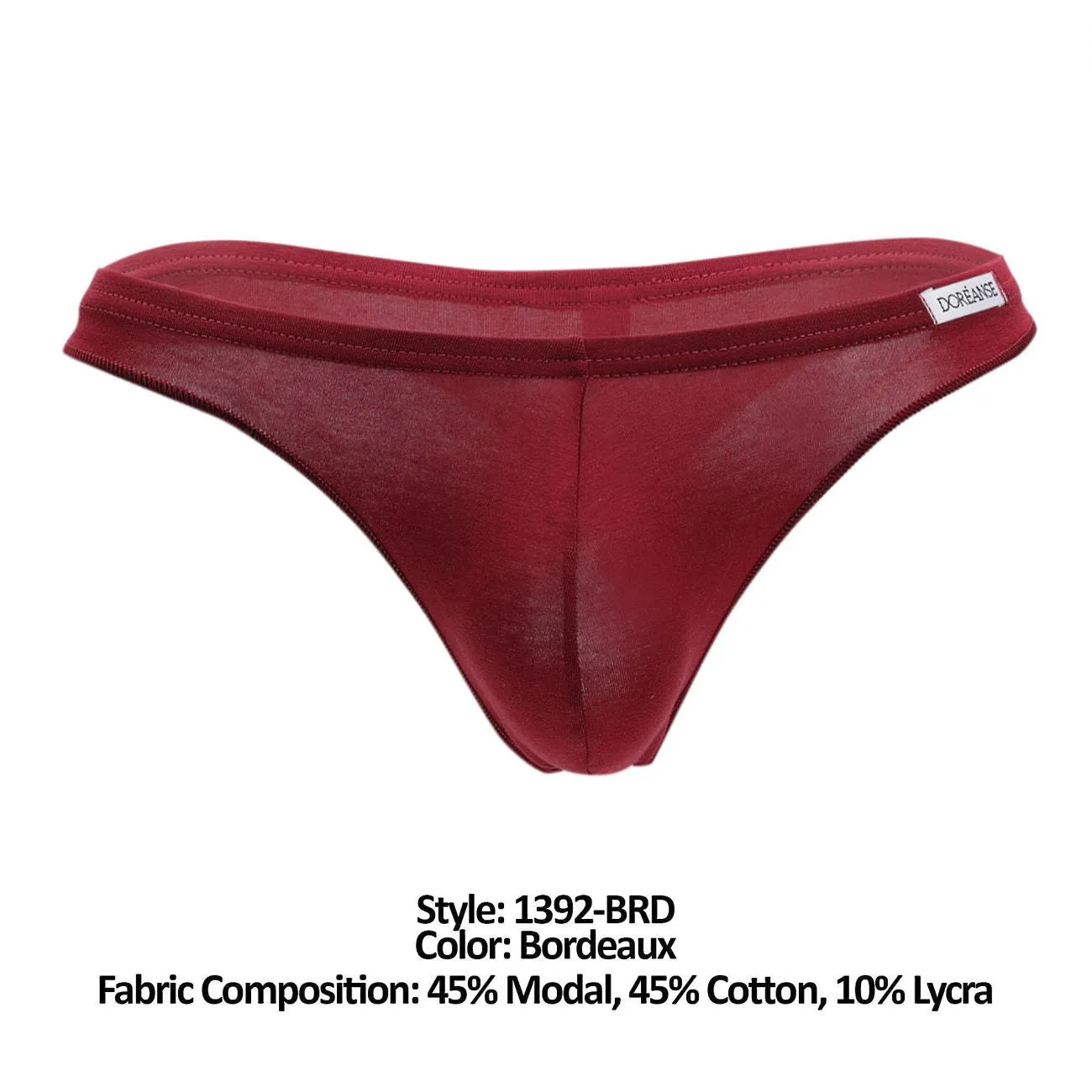 Clothing_Doreanse_Mens Underwear Doreanse 1392-BRD Euro Thong Color Bordeaux