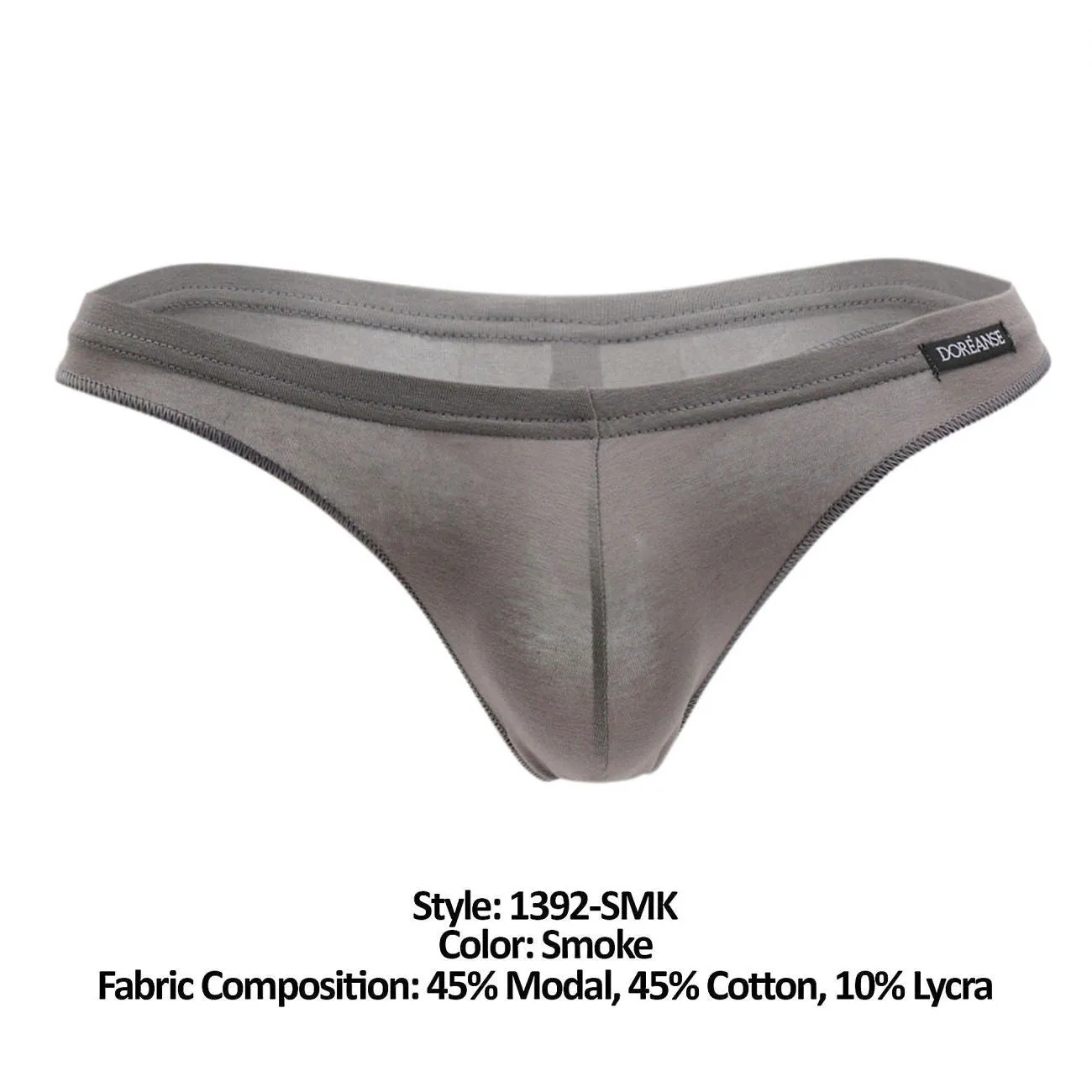 Clothing_Doreanse_Mens Underwear Doreanse 1392-SMK Euro Thong Color Smoke