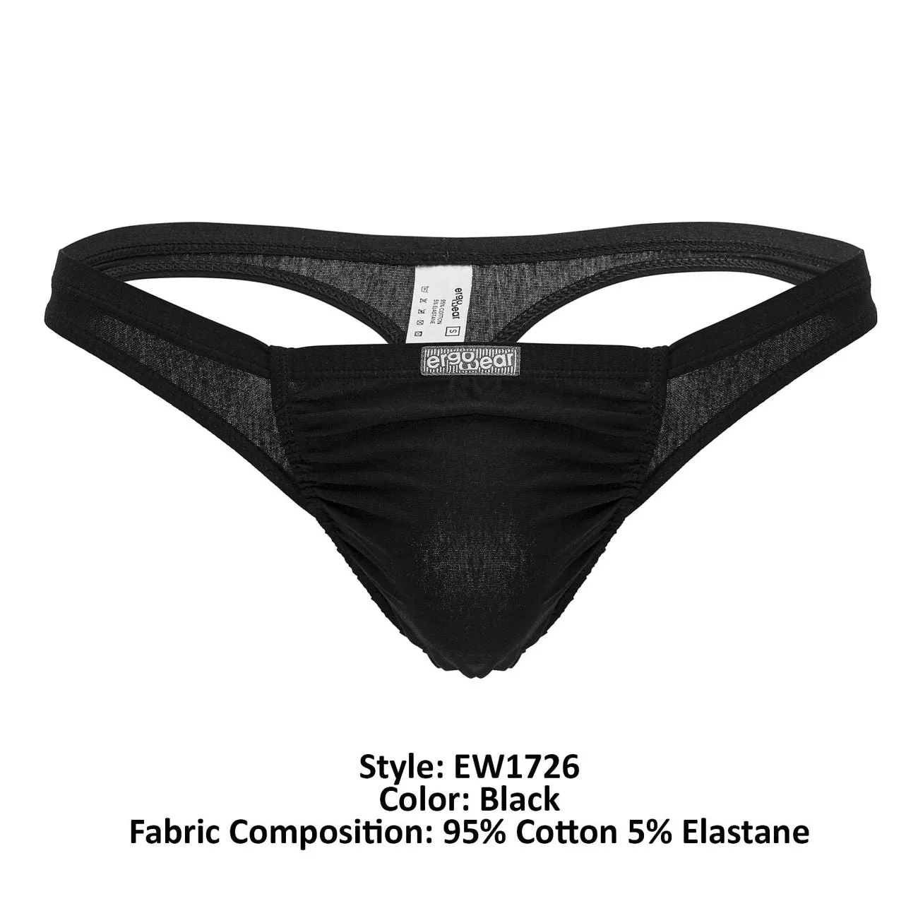 Clothing_Ergowear_Mens Underwear ErgoWear EW1726 FEEL GR8 Cotton Thongs Color Black