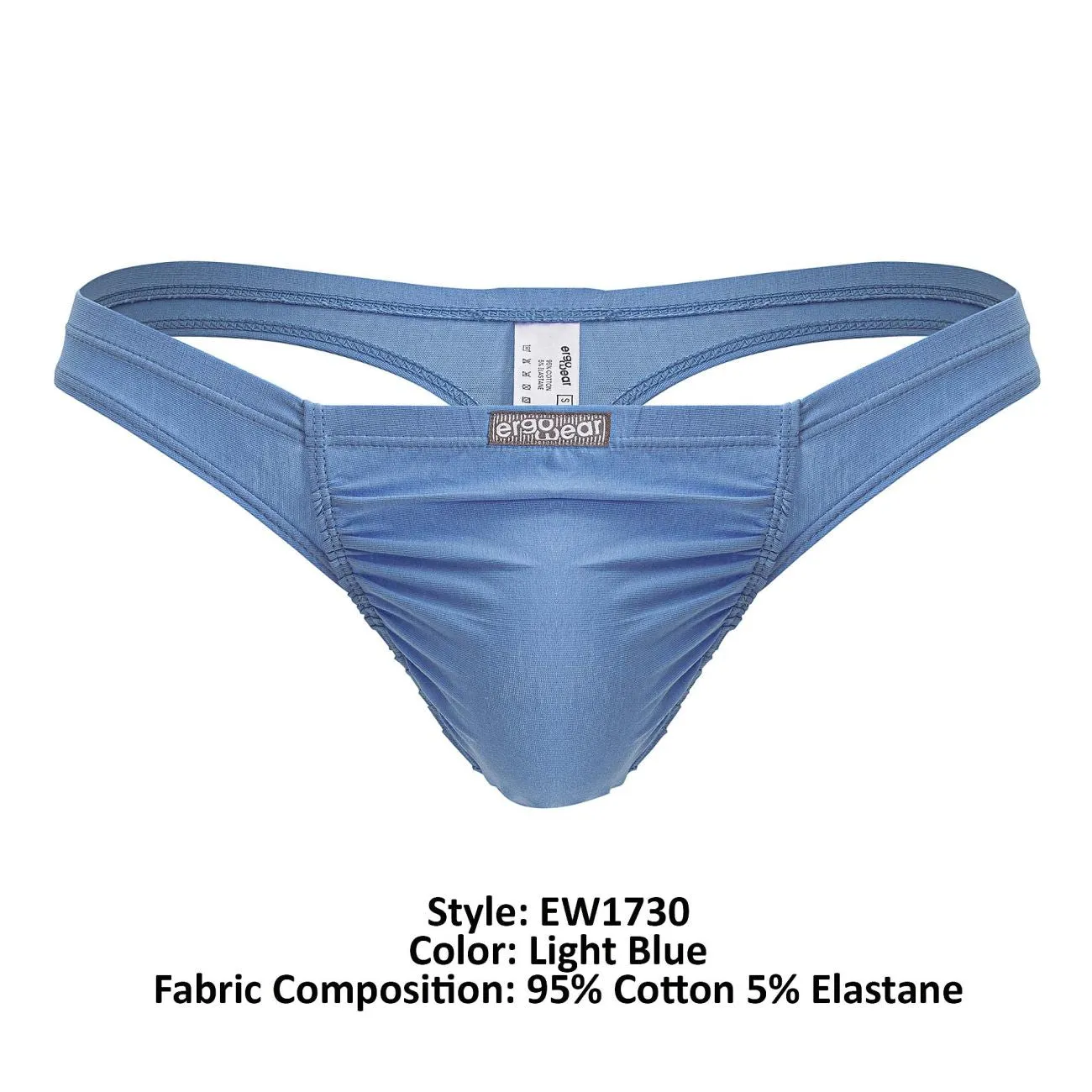 Clothing_Ergowear_Mens Underwear ErgoWear EW1730 FEEL GR8 Cotton Thongs Color Light Blue
