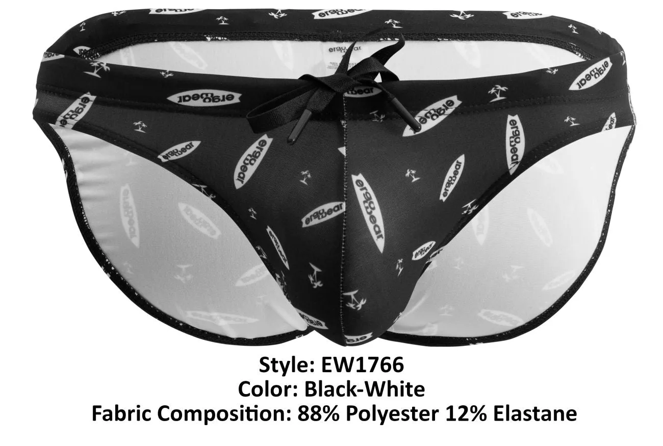 Clothing_Ergowear_Mens Underwear ErgoWear EW1766 X4D SW Swim Briefs Color Black-White