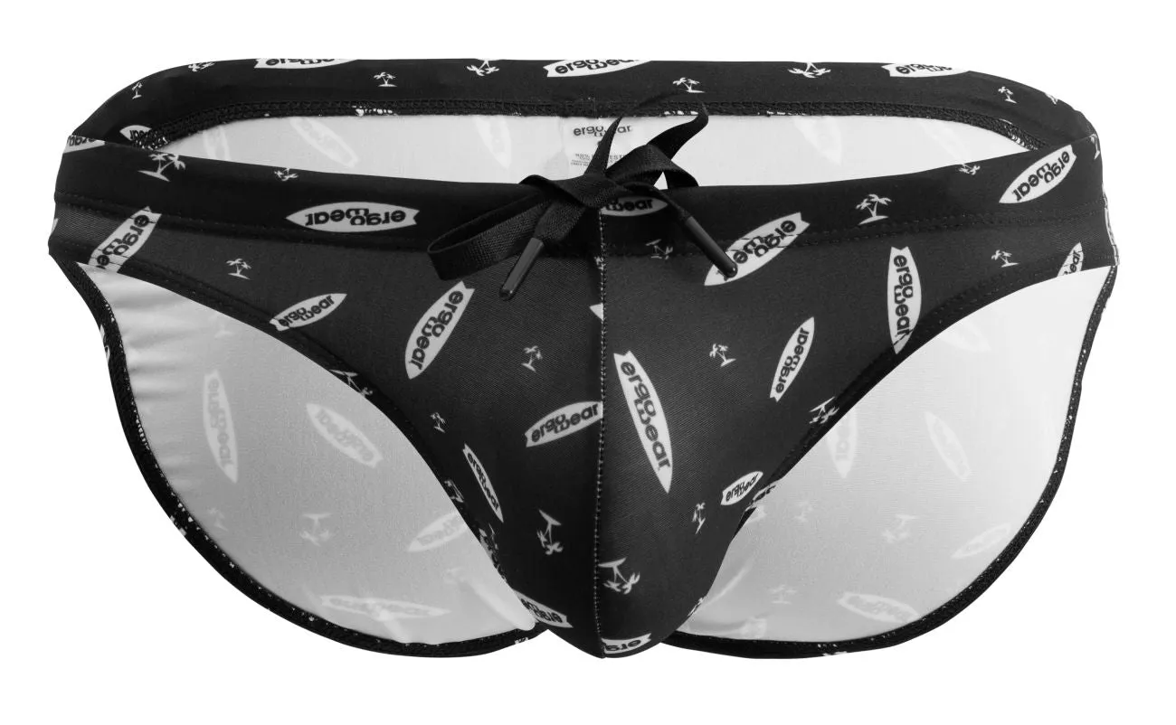 Clothing_Ergowear_Mens Underwear ErgoWear EW1766 X4D SW Swim Briefs Color Black-White