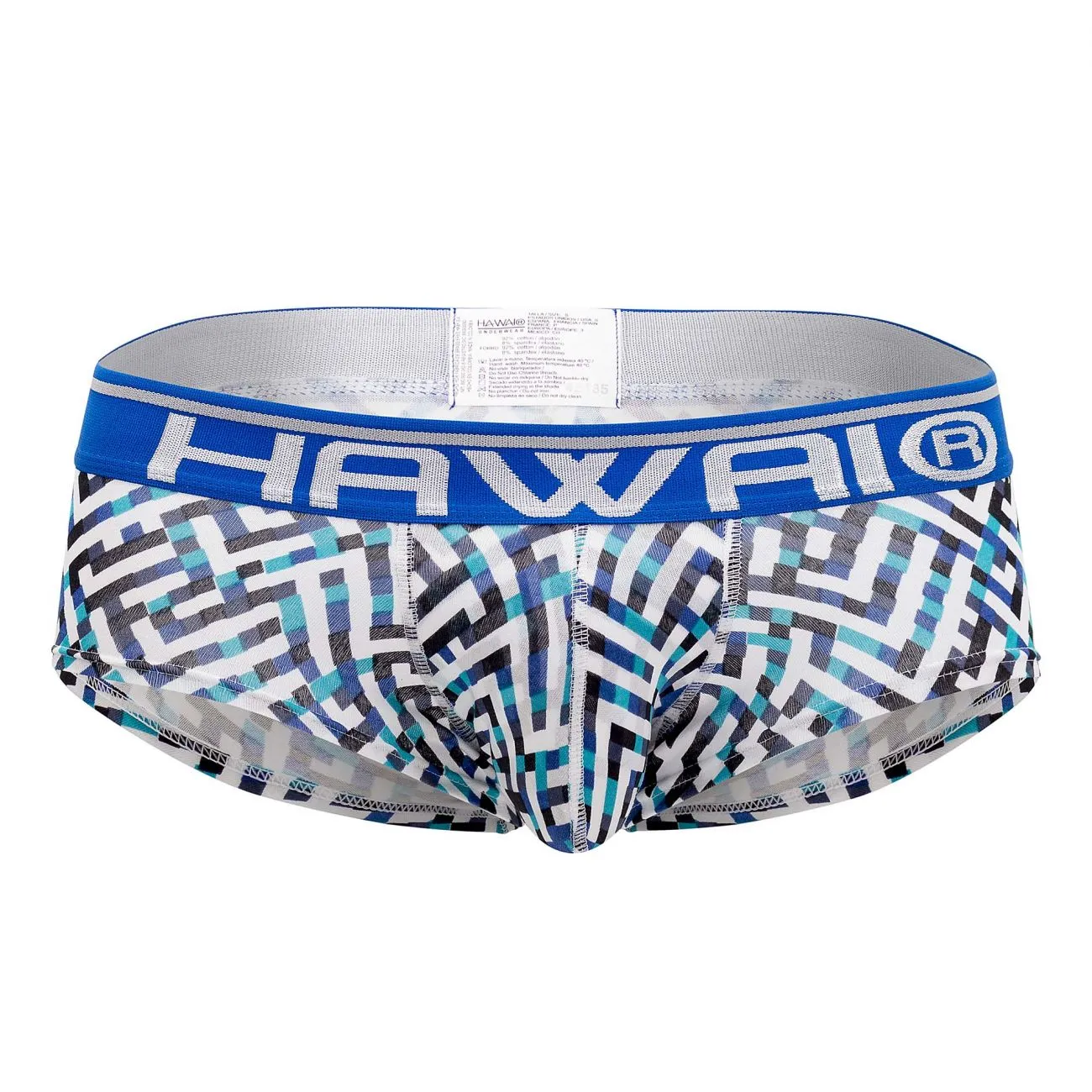 Clothing_Hawair_Mens Underwear HAWAI 42135 Geometric Mini Trunks Color Royal Blue