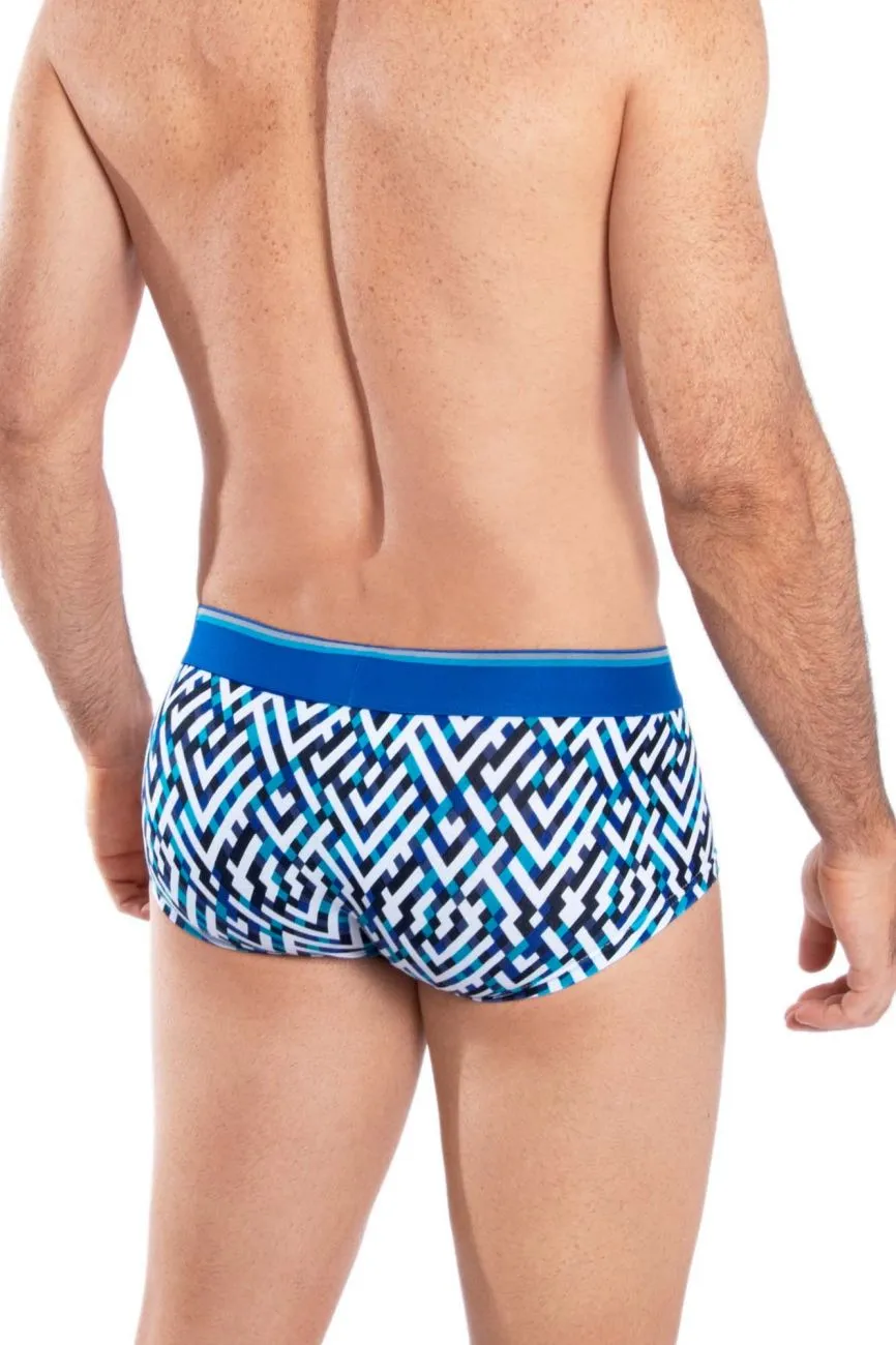 Clothing_Hawair_Mens Underwear HAWAI 42135 Geometric Mini Trunks Color Royal Blue