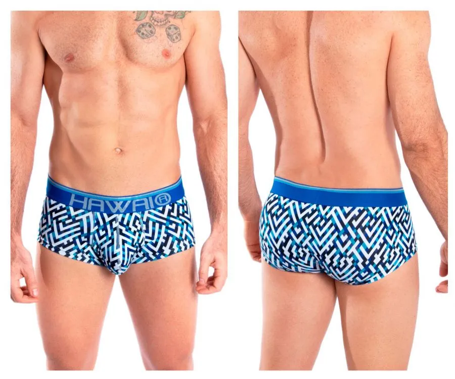 Clothing_Hawair_Mens Underwear HAWAI 42135 Geometric Mini Trunks Color Royal Blue