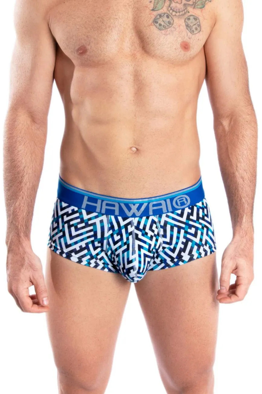 Clothing_Hawair_Mens Underwear HAWAI 42135 Geometric Mini Trunks Color Royal Blue