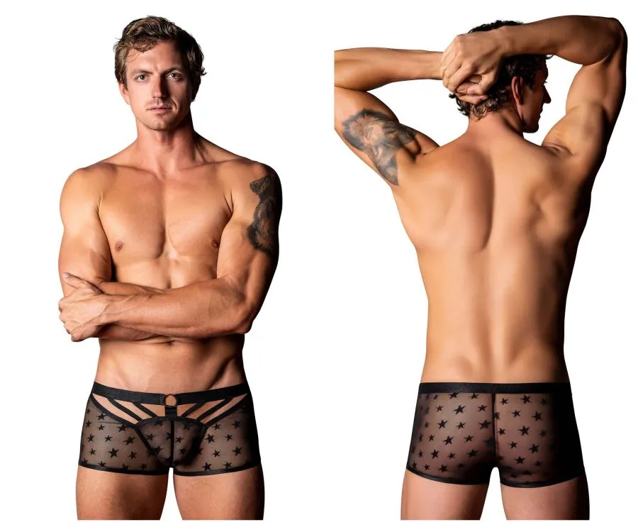 Clothing_Male Power_Mens Underwear Male Power 122-291 Love Star Short with Ring Color Black