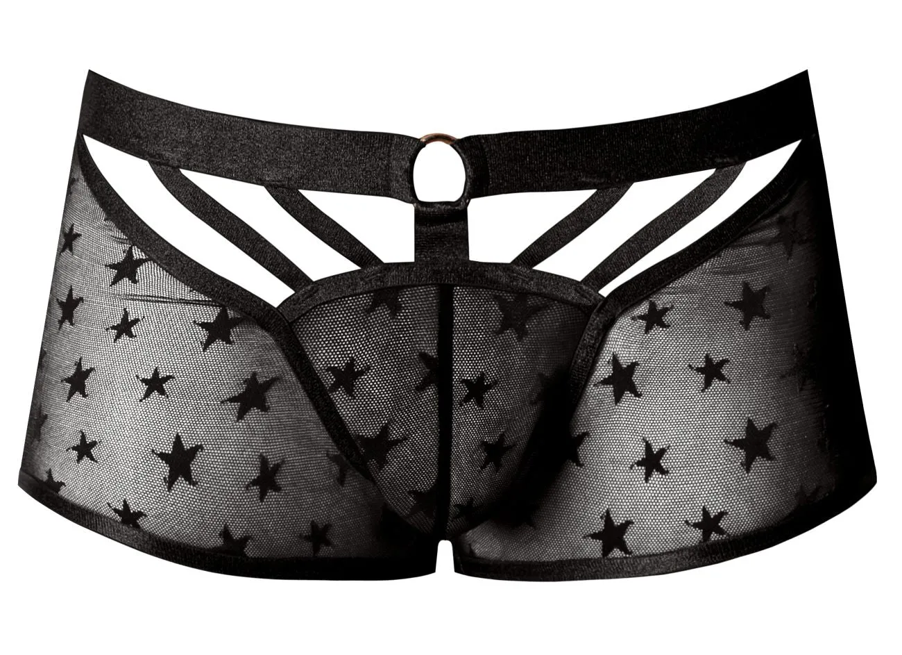 Clothing_Male Power_Mens Underwear Male Power 122-291 Love Star Short with Ring Color Black