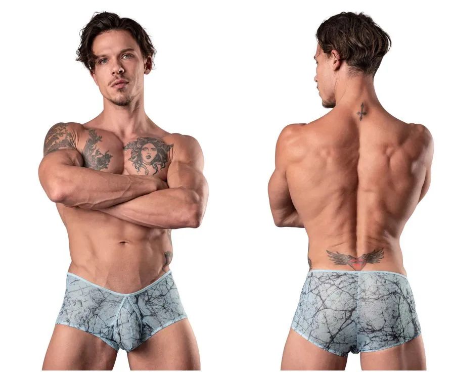 Clothing_Male Power_Mens Underwear Male Power 130-290 Marble Mesh Micro Mini Short Color Light Blue