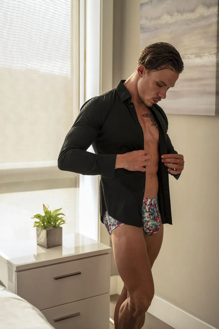 Clothing_Male Power_Mens Underwear Male Power 131-293 Your Lace Or Mine Pouch Short Color Red-White-Blue