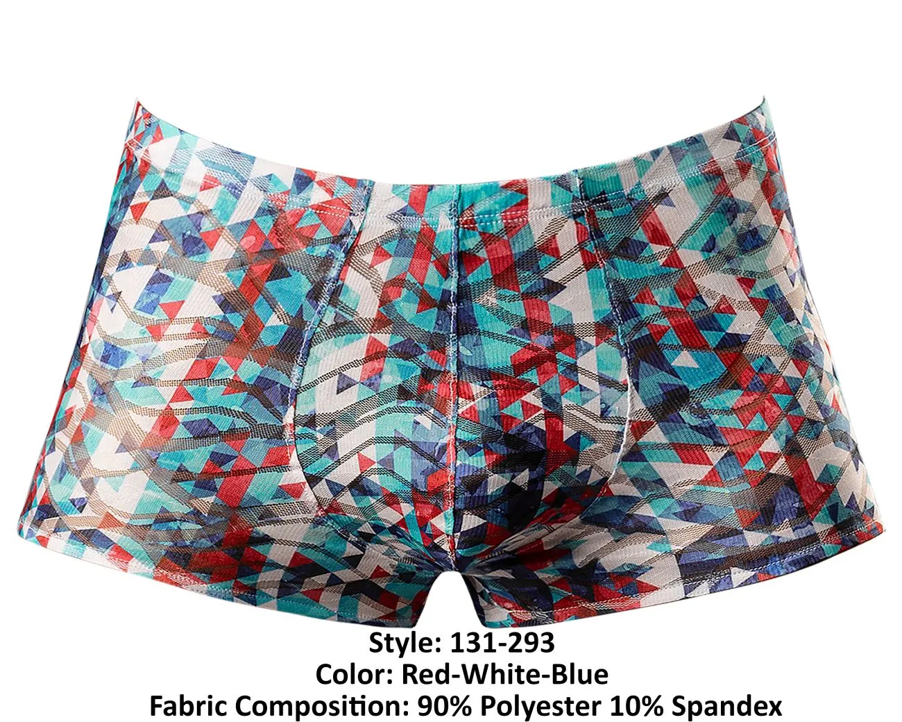 Clothing_Male Power_Mens Underwear Male Power 131-293 Your Lace Or Mine Pouch Short Color Red-White-Blue