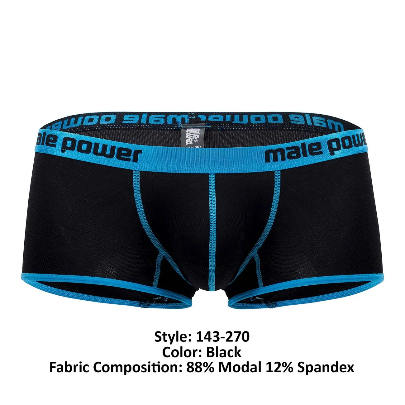 Clothing_Male Power_Mens Underwear Male Power 143-270 Casanova Uplift Mini Short Color Black