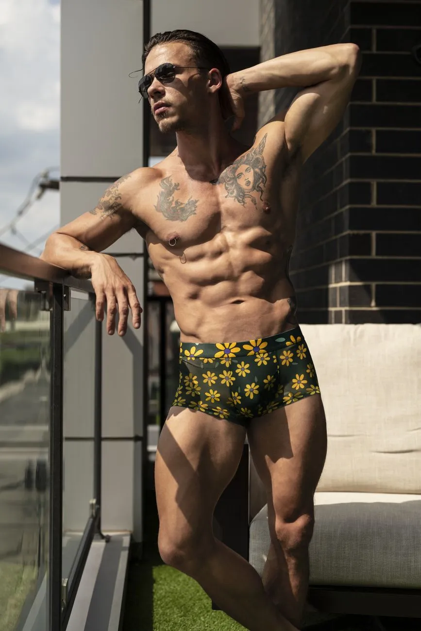 Clothing_Male Power_Mens Underwear Male Power 145-285 Petal Power Pouch Short Color Daisy Print