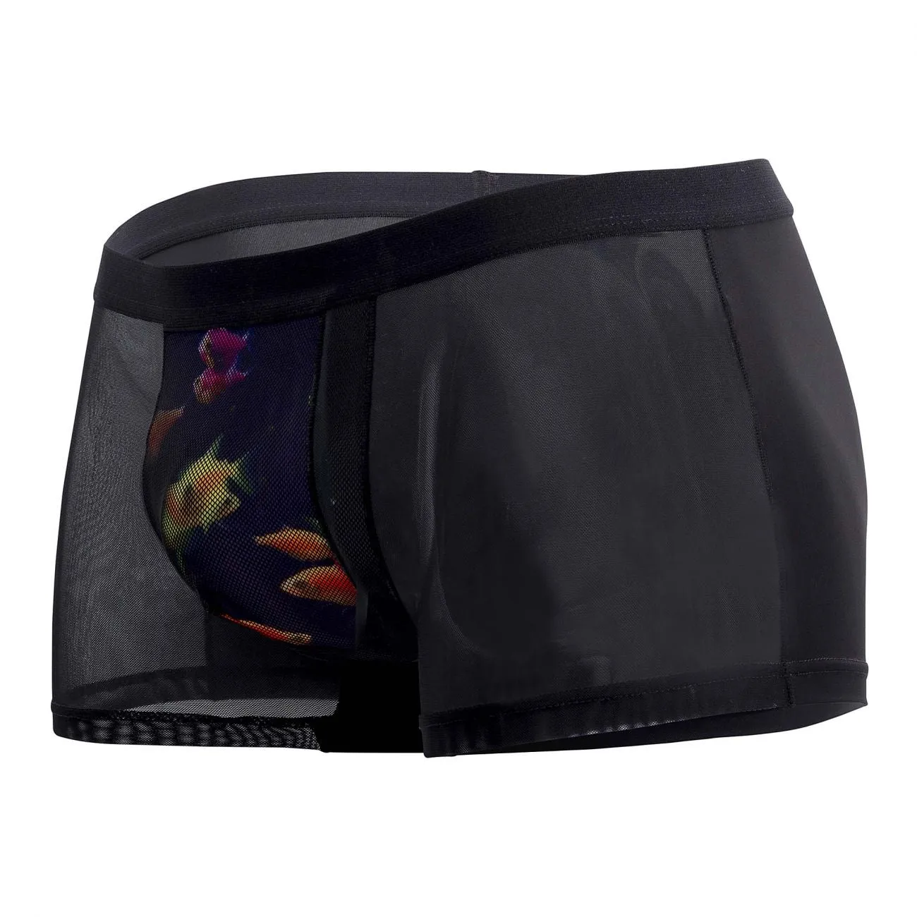 Clothing_Male Power_Mens Underwear Male Power 183-262 Private Screen Fish print Trunks Color Black