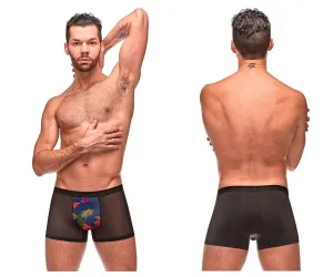 Clothing_Male Power_Mens Underwear Male Power 183-262 Private Screen Fish print Trunks Color Black