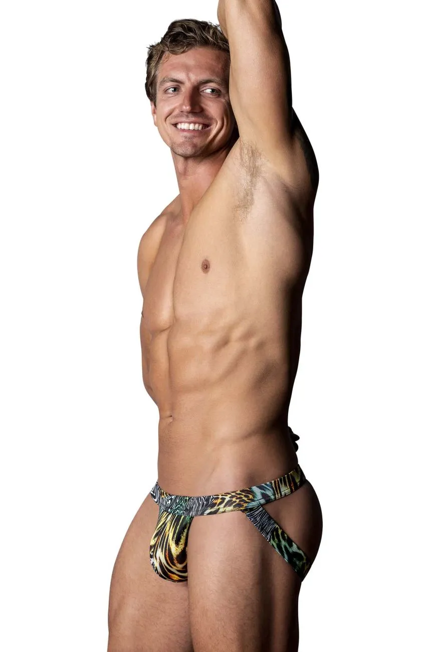Clothing_Male Power_Mens Underwear Male Power 392-295 Go Wild Sport Jock Color Multi Animal